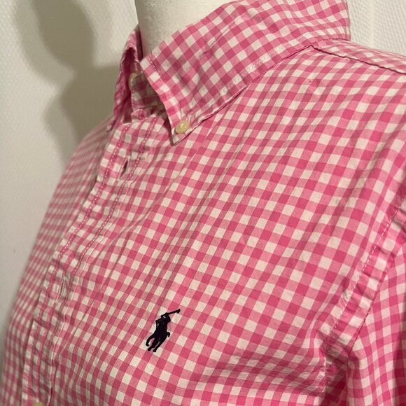 Ralph Lauren Pink Gingham Women's Shirt - Picture 2 of 14